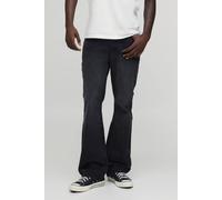 Men's Essential Slim Flared Fit Jeans | Washed Black | Size 38R | BOOHOOMAN