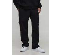 Men's Essential Straight Leg Cargo Jogger | Black | Size X-Small | BOOHOOMAN
