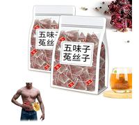 Men's Essentials Five Flavors Goji Berry Tea, Schisandra Dodder Tea, Five Flavors Wolfberry Tea, Chinese Kidney Care Tea, Health Liver Care Tea for Men (2pcs)