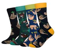 Men's EUR 42-46 Sloth Socks Animal Gift Crazy Novelty Dress Crew Calf Socks (Sloth)