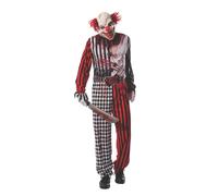 Mens Evil Clown Costume Scary Killer Halloween Adult Fancy Dress Outfit Rubies