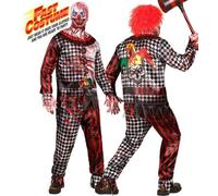 Mens Evil Clown Fast Costume Halloween Fancy Dress Adult Outfit Set