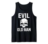 Mens Evil Old Man Der böse Alte Mann Totenkopf Tank Top