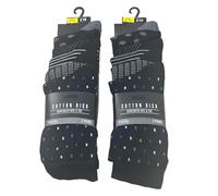 Mens Ex Store Socks - 10 Pack - Cotton Rich Purista - Geo Design Socks - Assorted Colours - UK Shoe Size 9-11