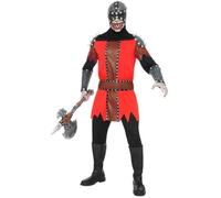 Mens Executioner Costume Medieval Knight Mask Halloween Fancy Dress Outfit