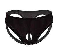 Men's Exotic Triangle Pants Novelty Underwear for Men - Ice Silk Front Open Back Lift Erotic G-String Thong Harness with Jockstraps Underwear Lingerie Sissy Naughty Crossdressing