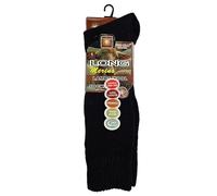 Mens Extra Longer Length Merino Lamb’s Wool Thermal Socks, Thick Warm Wool Rich Knee High Fisherman, Winter Boot Socks UK 6-11(Black, 1 Pair)