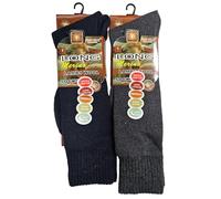Mens Extra Longer Length Merino Lamb’s Wool Thermal Socks, Thick Warm Wool Rich Knee High Fisherman, Winter Boot Socks UK 6-11 (Assorted, 2 Pairs)