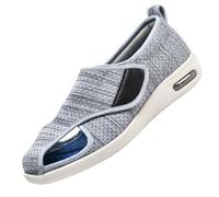 Mens Extra Wide Fit Diabetic Shoes,Breathable Open Toe Sandals Non Edema Swollen Indoor Shoes Summer Slipper Anti-Skid Elderly Walking House for,Light Gray,47