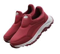 Men's Extra Wide Fit Walking Shoes Non-Slip Soft Sole Lightweight Comfort Sneakers for Diabetic Feet, Orthopaedic Senior Elderly Dad Sports Casual Motion Shoes(Red,M 75=W8.5=40EU)