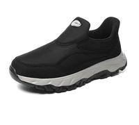 Men's Extra Wide Fit Walking Shoes Non-Slip Soft Sole Lightweight Comfort Sneakers for Diabetic Feet, Orthopaedic Senior Elderly Dad Sports Casual Motion Shoes(Black,M 75=W8.5=40EU)