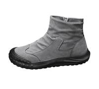 Mens Extra Wide Winter Snow Boots Warm Ankle Boots With Side Zipper Non-Slip Safety Work Booties Arch Support Orthopedic Outdoor Hiking Trekking Boot Waterproof Comfortable Thick Soled Winter Shoes