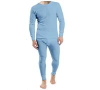 Men's Extreme Hot Thermal Underwear Set Long Sleeve Top & Long Johns Suitable for Winter, Outdoor Work, Travel, Camping & Ski Wear Size S-XXL (Small, Blue)