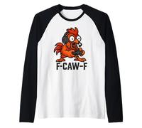 Mens F-Caw-F Gamer - Funny Chicken Rooster Gaming Raglan Baseball Tee