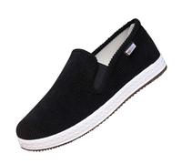 Men's Fabric Shoes Loafer Summer Breathable Lightweight Slip On Casual Shoes Chinese Traditional Beijing Style Shoes Outdoor Flat Comfortable Sports Shoes 38.5-42 EU, black, 7 UK