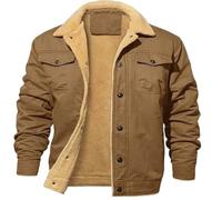 Men's Fall And Winter European And American Fleece-Lined Cotton Flapped-Collar Jacket Coat