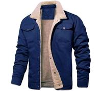 Men's Fall And Winter European And American Fleece-Lined Cotton Flapped-Collar Jacket Coat