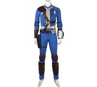 Men's Fall Vault 33 Costume Uniform Suit Cooper Howard Cosplay Halloween Outfit Out Survivor Blue Jumpsuit Set (Blue Suit, XL)