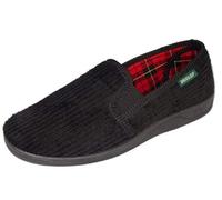 Men's Famous Dunlop BYRON Corduroy Slippers BLACK size 9 UK