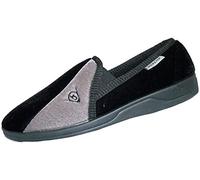 Mens famous DUNLOP elasticated gusset slippers Black/Grey size 10
