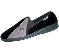 Mens famous DUNLOP elasticated gusset slippers Black/Grey size 12