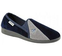 Dunlop Men's Slippers Winston - Memory Foam, Elasticated Gusset - Navy/Grey UK Size 12