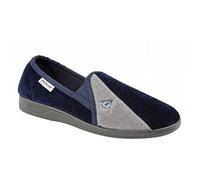 Mens famous DUNLOP elasticated gusset slippers Navy/Grey size 9