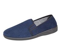 Mens Famous Dunlop Navy Imitation Suede Twin Gusset Slipper - Jethro - Navy - size UK Mens Size 13