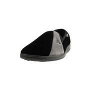 Mens famous DUNLOP WINSTON elasticated gusset slippers Black/Grey size 6