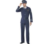 Mens Fancy Dress Air Force Captain WW2 Navy Costume