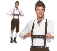 Mens Fancy Dress Oktoberfest Lederhosen Adults German Beer Festival Outfit