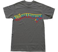 Men's Fans Screw Neck Molly Hatchet T-Shirt Fit Casual Graphic Short Sleeve Tops Grey L