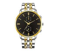 Men's Fashion Alloy Steel Band Watch Decorated with 2 Fake chronographs Simple Analog Quartz Watches Men's Business Sports Waterproof Watches