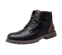Men's Fashion Ankle Boots Motorcycle Boots for Men Classic Lace-up Ankle Boots Men Chukka Boots Biker Shoes Casual Shoes High Top Leather Shoes Short Shaft Work Boots, black, 13.5 UK