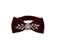 Men's Fashion Bow Tie With Diamond-Set Gemstone And Metal Collar Accent Trendy Formalwear Accessory