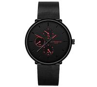 Men's Fashion Business Watch Simple Stainless Mesh Belt Wild Men's Quartz Large Digital Stopwatch