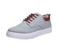 Men's Fashion Canvas Low Top Slip on Sneakers Mesh Comfortable Breathable Casual Shoes Thick Sole Plimsolls Sneakers Lace-Up Dress Shoes Grey