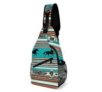 Men's Fashion Chest Bag, Travel Shoulder Pack, Small Cross Body Sling Bag Southwest Native American Ethnic Horse Dreamcatcher Art