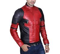 Men's Fashion Deadpool Wade Wilson Ryan Reynolds Real Burgandy Waxed Leather Jacket