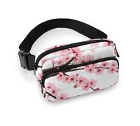 Men's Fashion Dress Decor Waist Bag, Small Pack, Portable Belt Bag with Adjustable Strap Branch of A Flourishing Tree Cherry Flowers Blossoms Spring Theme Art