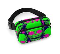 Men's Fashion Dress Decor Waist Bag, Small Pack, Portable Belt Bag with Adjustable Strap Cool Funny Zombie Skull