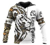 Men's Fashion Hoodies Viking Animal Wolf Print Long Sleeve Sweatshirt 3D Printed Hoodie with Kanga Pocket