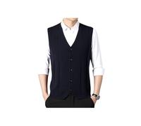 Men's Fashion Knitted Button Sweater Vest Business Match, v Neck Sweater Vest, Mens Sweater Vest (Black,3XL)