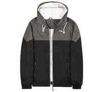 Mens Fashion Leisure Solid Color Retro Stitching Wind Proof and Wear Coat Jacket Insulated Mens Winter Coats Dark Gray