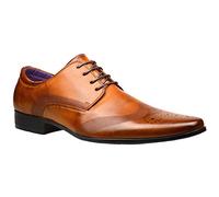Mens Fashion New Brown Leather Shoes Formal Smart Dress 9 UK Brown