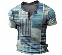 Men's Fashion Printed Tee Top V Neck T-Shirts Premium Plain Crew Casual Print T-Shirt Summer Cotton T Shirts for Men UK Durable Comfort Fit Light Blue