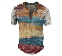Men's Fashion Printed Tee Top V Neck T-Shirts Premium Plain Crew Casual Print T-Shirt Summer Cotton T Shirts for Men UK Durable Comfort Fit Coffee