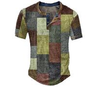 Men's Fashion Printed Tee Top V Neck T-Shirts Premium Plain Crew Casual Print T-Shirt Summer Cotton T Shirts for Men UK Durable Comfort Fit Army Green