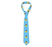Men's Fashion Printed Tie - Versatile Flag of Saint Lucia Print Necktie for Everyday Style, Casual Business Outfit, Black, One Size, Black, One Size