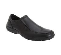 Men IMAC Black Leather Twin Gusset Casual PU Sole